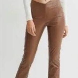 H&M Faux Leather Pull-On Flare Pants (TikTok Viral)
